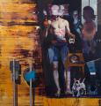Rayk Goetze: Triple, 2018, Öl und Acryl auf Leinwand, 210 x 200 cm 

